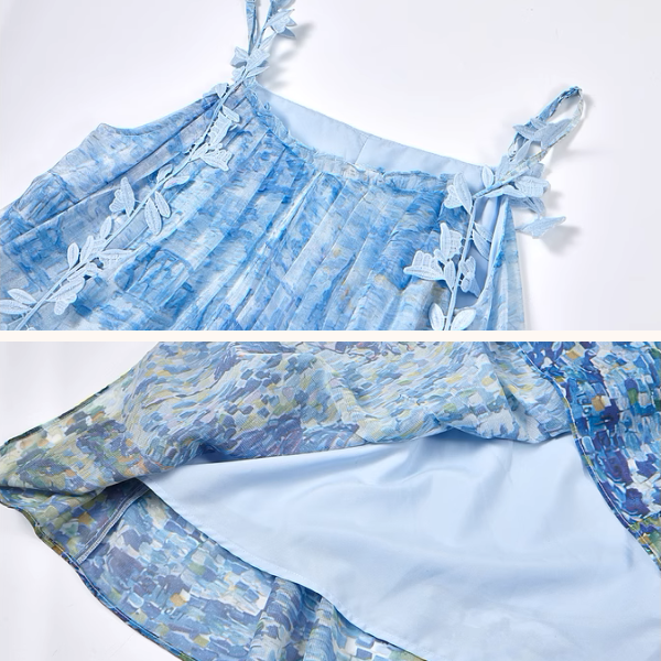 レイヤード風マリンテイストサスペンダーワンピース《Z00970》