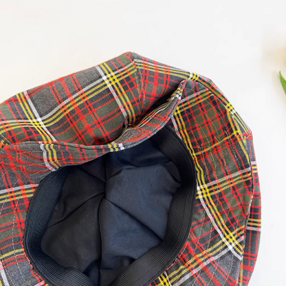 【2color】ギャザーディテールチェック柄帽子《Z00881》