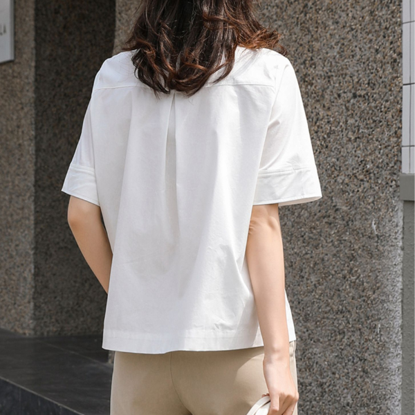 【4color】プリーツデザインシャツ X-033