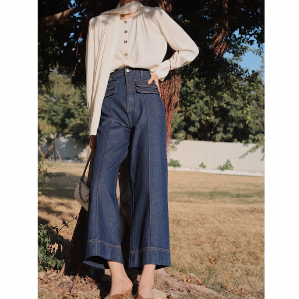 ダブルフラップワイドデニム w-151