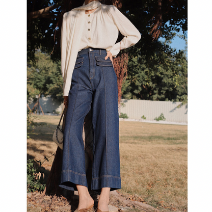 ダブルフラップワイドデニム w-151