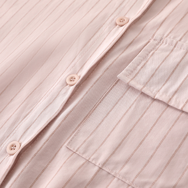 【3color】ピンストライプシャツ+キャミソールセットアップ X-223