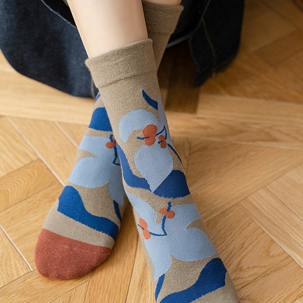 フラワー刺繍ソックス3点セット Z00315