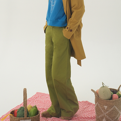 【2color】ツイルコットンストレートパンツ　《Z00743》