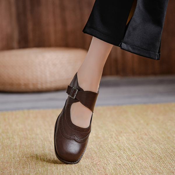 【２color】アッパーベルトレトロレザーシューズ　AU-161