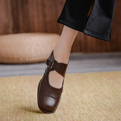 【２color】アッパーベルトレトロレザーシューズ　AU-161