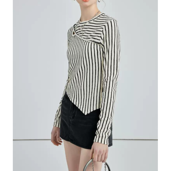 イレヘムストライプトップス w-141