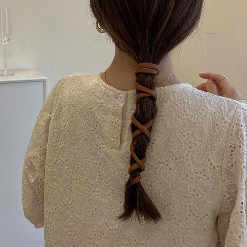 自由自在なレザー風ヘアアクセ  ac0002