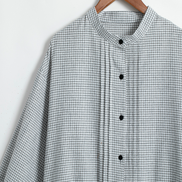 【2color】ギンガムチェックシャツワンピース　Z00584