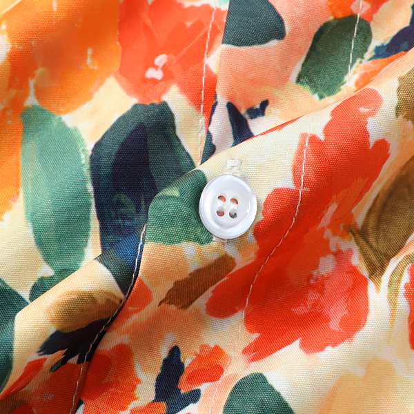 マルチカラー花柄プリントシャツ《Z00917》