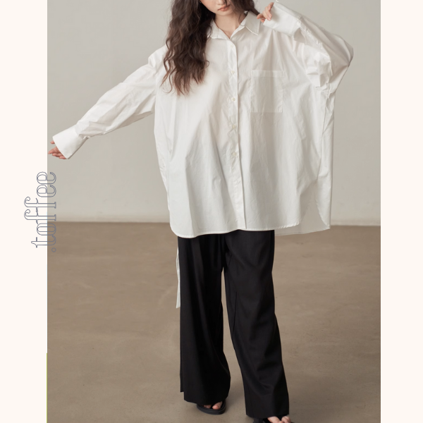 【2color】バックリボンオーバーサイズシャツ《Z00999》
