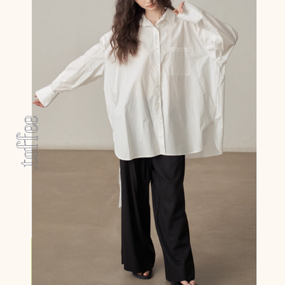 【2color】バックリボンオーバーサイズシャツ《Z00999》