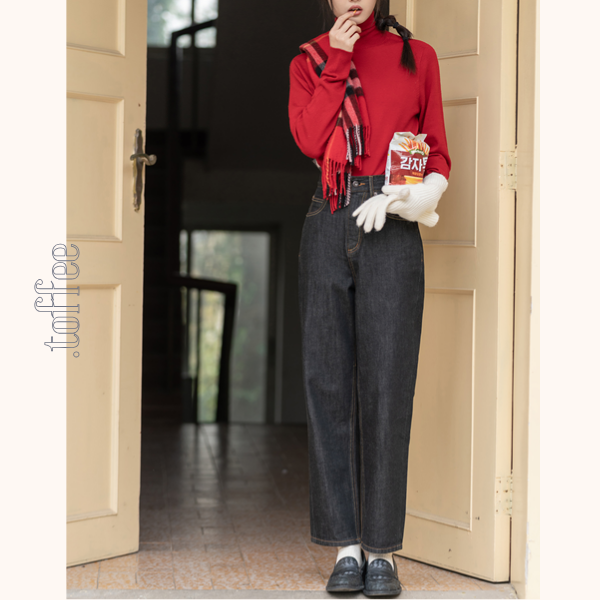 コットンストレッチストレートデニムパンツ　《Z00647》