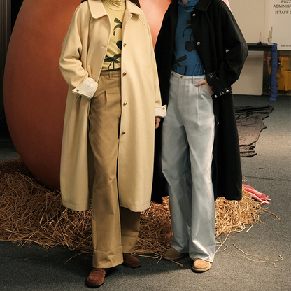 【2color】ルーズストライプカフパンツ　Z00602