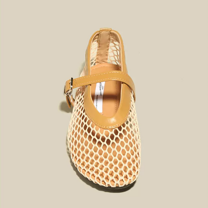 メッシュレースフラットシューズ　Z00369