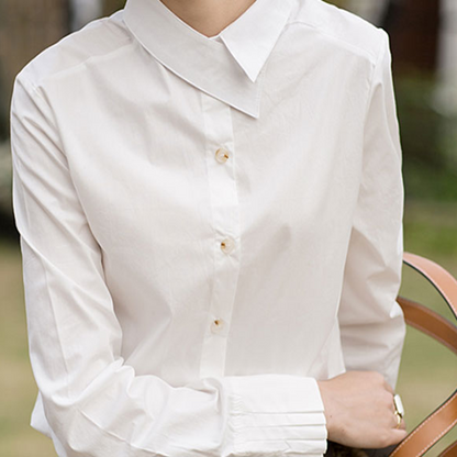 アシンメントリックカラーホワイトシャツ　《Z00809》