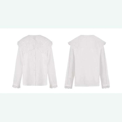 妖精の語る詩：芸術的刺繍レースのクラシカルブラウス 《C0203》