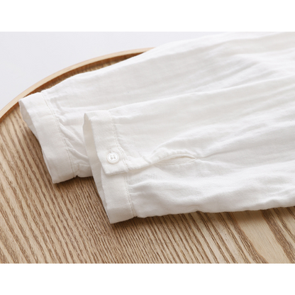 【４color】フォルムにこだわりシンプルコットンシャツ　AU-116