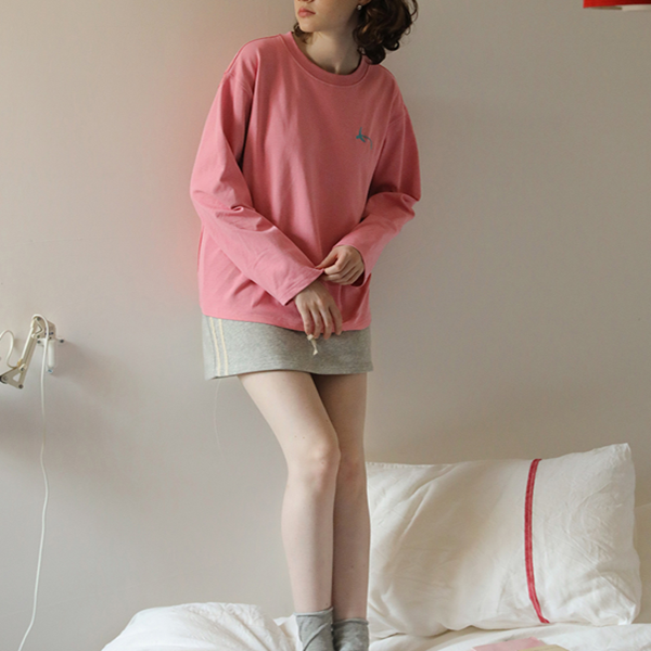 クルーネックプリントロングTシャツ　Z00441