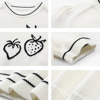 ストロベリー半袖ニットトップ Z00257