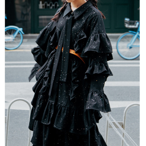 ティアードプリーツセットアップ X-277