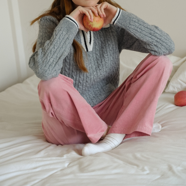 【2color】ワイドレッグコーデュロイパンツ X-509