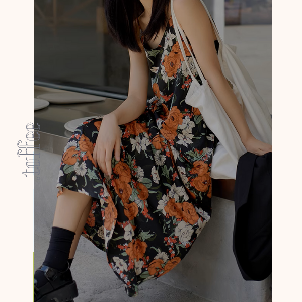 フローラルプリントキャミワンピース《Z00997》