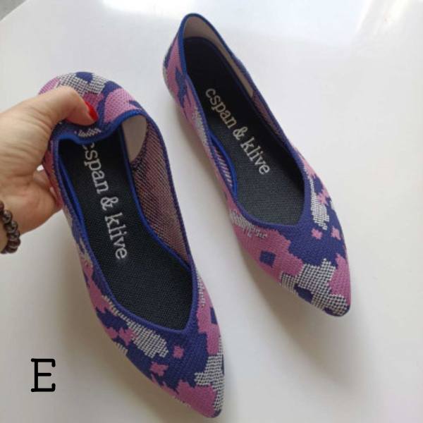 【18pattern】カラーパターンニットパンプス X-109