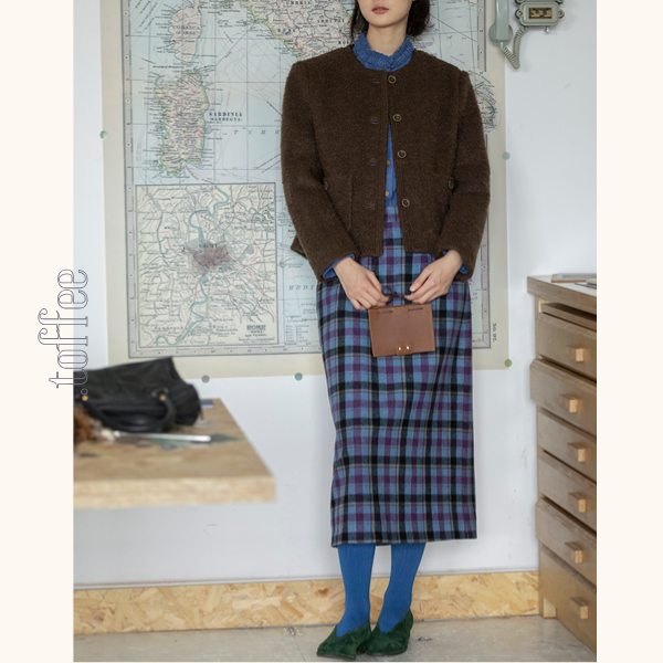 カラフルチェック柄ストレートスカート　《Z00648》