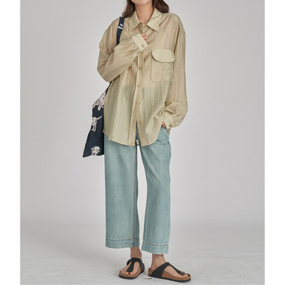 【2color】ウォッシュド ワイドレッグジーンズ Z00177