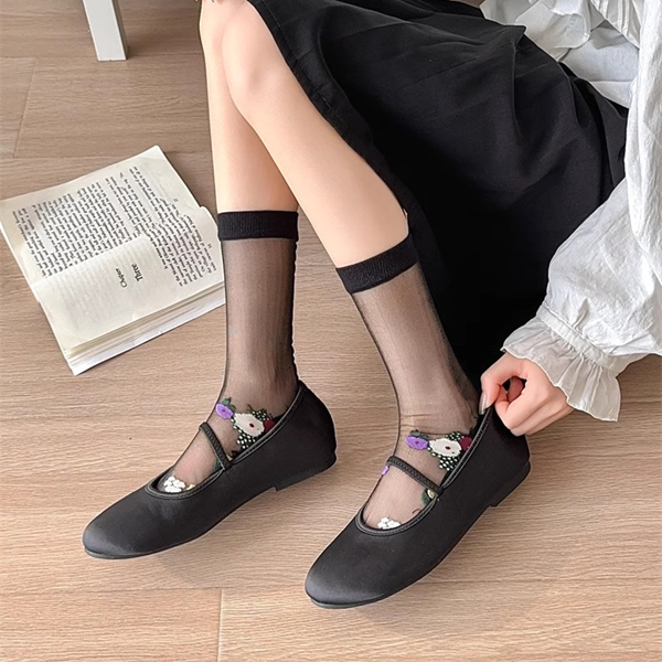 シースルーブラックソックス3足セット　Z00392