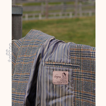 グレンチェック柄 テーラードジャケット　《Z00769》