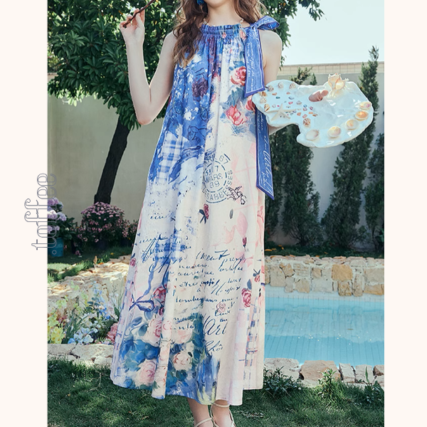 深海の花の泡ホルターネックワンピース《Z00967》