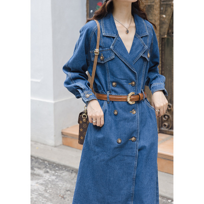 ダブルブレストデニムワンピース AU-325