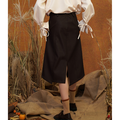 【２color】イレヘムスリットスカート w-026