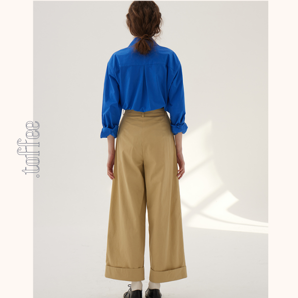 クロップドハイウエストワイドパンツ《Z00847》