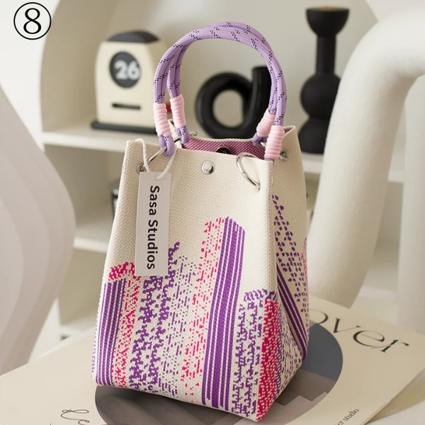 【20pattern】マルチカラースクエアトートバッグ《Z00892》