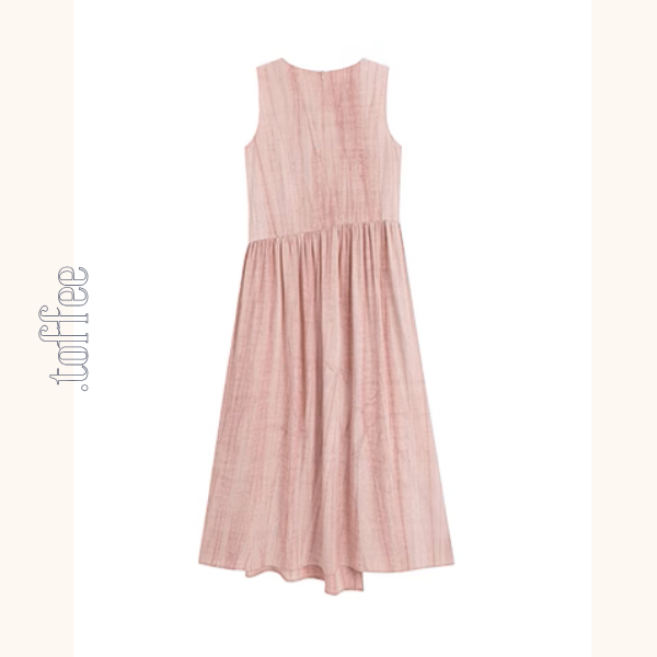 くすみピンクのノースリーブワンピース《Z01044》
