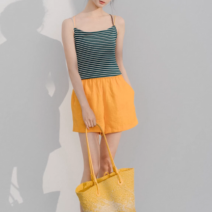 【2color】バッククロスストライプキャミソール《Z01070》