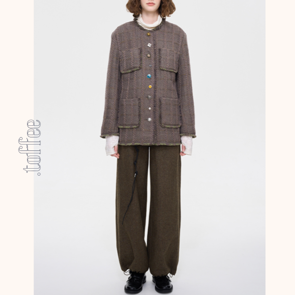 レースパッチワークウールパンツ 《Z00637》