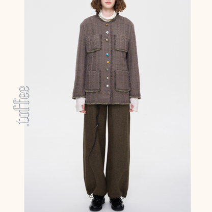 レースパッチワークウールパンツ 《Z00637》