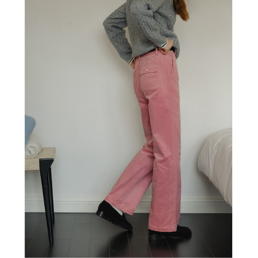 【2color】ワイドレッグコーデュロイパンツ X-509