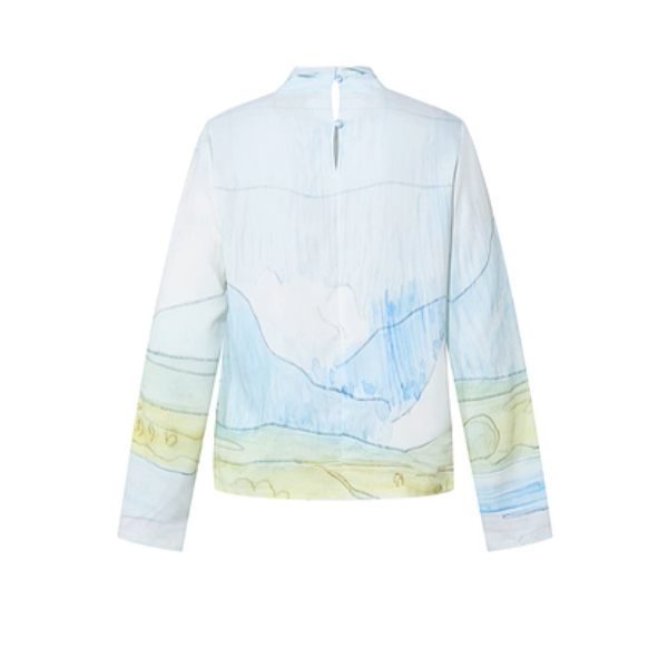 風景画タッチのボウタイアートシャツ《Z01063》