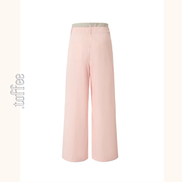 【2color】チェック柄ディテールワイドパンツ《Z01005》