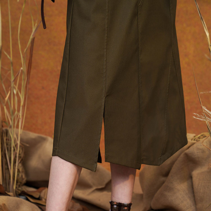 【２color】イレヘムスリットスカート w-026