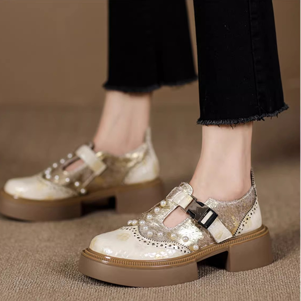 【2color】パール煌めくレトロメリージェーン《Z01343》