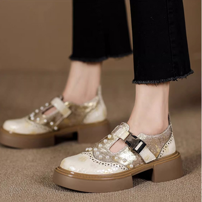 【2color】パール煌めくレトロメリージェーン《Z01343》