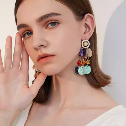 カラフルスパンコールのゴージャスピアス《Z01261》