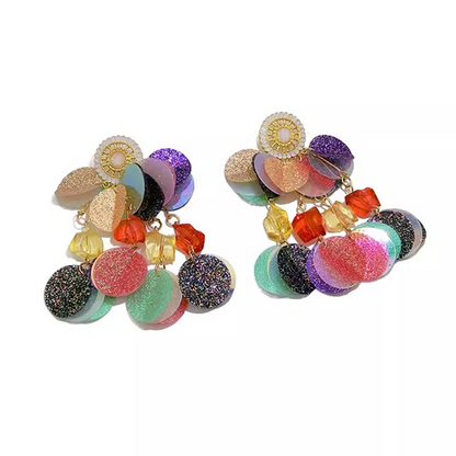 カラフルスパンコールのゴージャスピアス《Z01261》