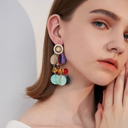 カラフルスパンコールのゴージャスピアス《Z01261》